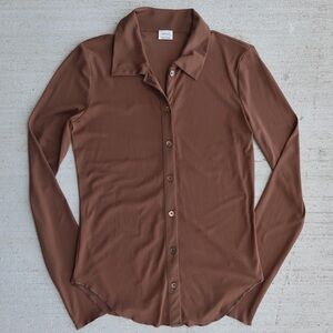 Wilfred Sheer Button-Up Shirt